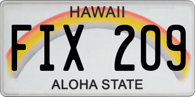 HI license plate FIX209