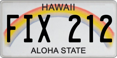 HI license plate FIX212