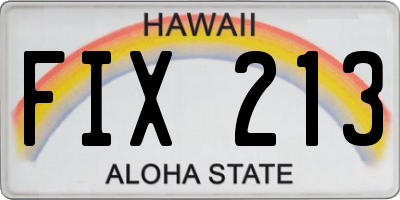 HI license plate FIX213