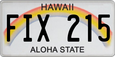 HI license plate FIX215