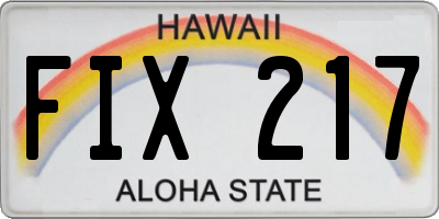 HI license plate FIX217