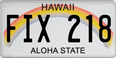 HI license plate FIX218