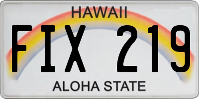 HI license plate FIX219