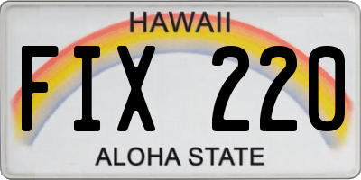 HI license plate FIX220