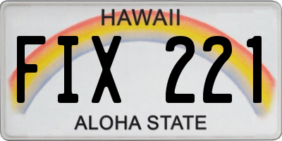 HI license plate FIX221