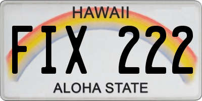 HI license plate FIX222