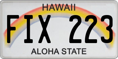 HI license plate FIX223