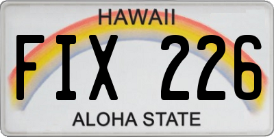 HI license plate FIX226
