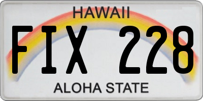 HI license plate FIX228