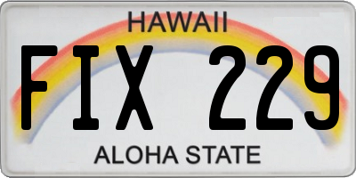 HI license plate FIX229