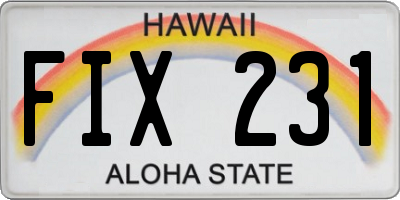 HI license plate FIX231