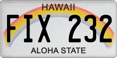 HI license plate FIX232
