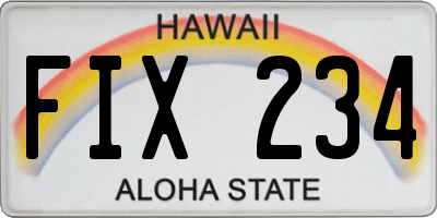 HI license plate FIX234