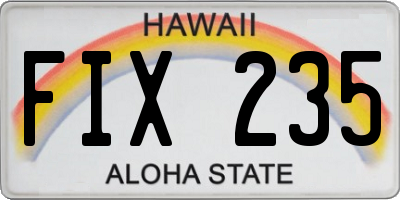 HI license plate FIX235