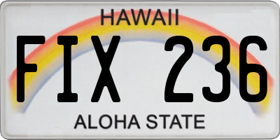 HI license plate FIX236