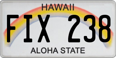 HI license plate FIX238