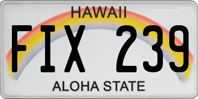 HI license plate FIX239
