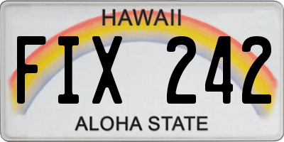 HI license plate FIX242