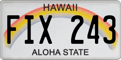 HI license plate FIX243