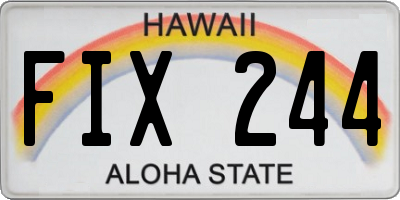 HI license plate FIX244