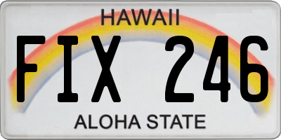 HI license plate FIX246