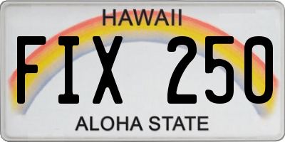 HI license plate FIX250