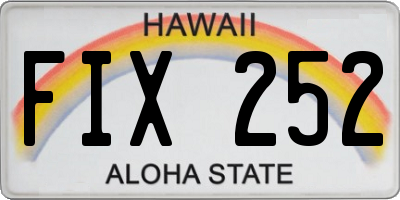HI license plate FIX252