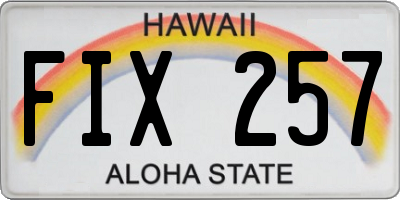 HI license plate FIX257