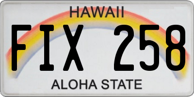HI license plate FIX258