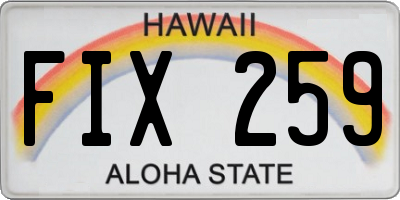 HI license plate FIX259