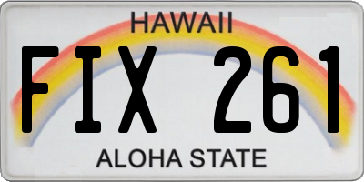 HI license plate FIX261