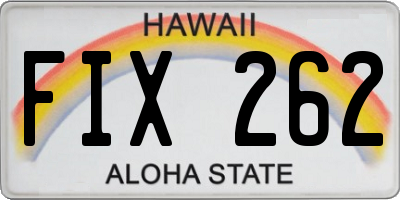 HI license plate FIX262