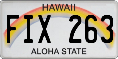 HI license plate FIX263