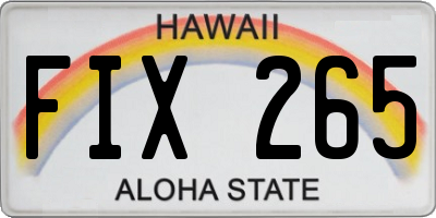 HI license plate FIX265