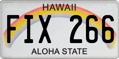 HI license plate FIX266