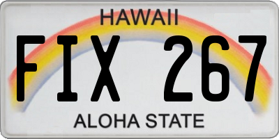 HI license plate FIX267
