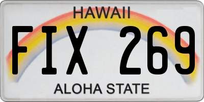 HI license plate FIX269