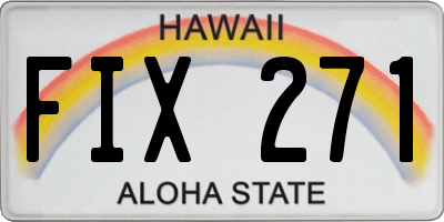 HI license plate FIX271