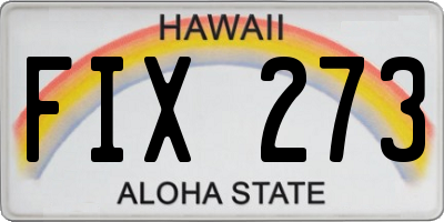HI license plate FIX273
