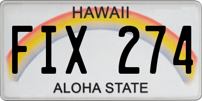 HI license plate FIX274
