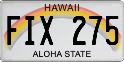 HI license plate FIX275