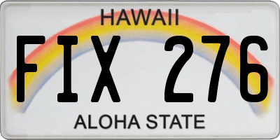 HI license plate FIX276
