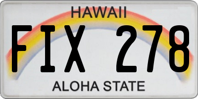 HI license plate FIX278