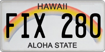 HI license plate FIX280