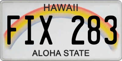 HI license plate FIX283