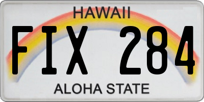 HI license plate FIX284