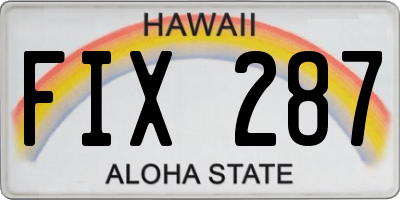 HI license plate FIX287