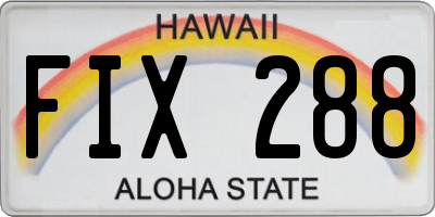 HI license plate FIX288