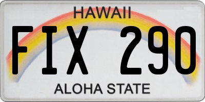 HI license plate FIX290