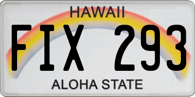 HI license plate FIX293